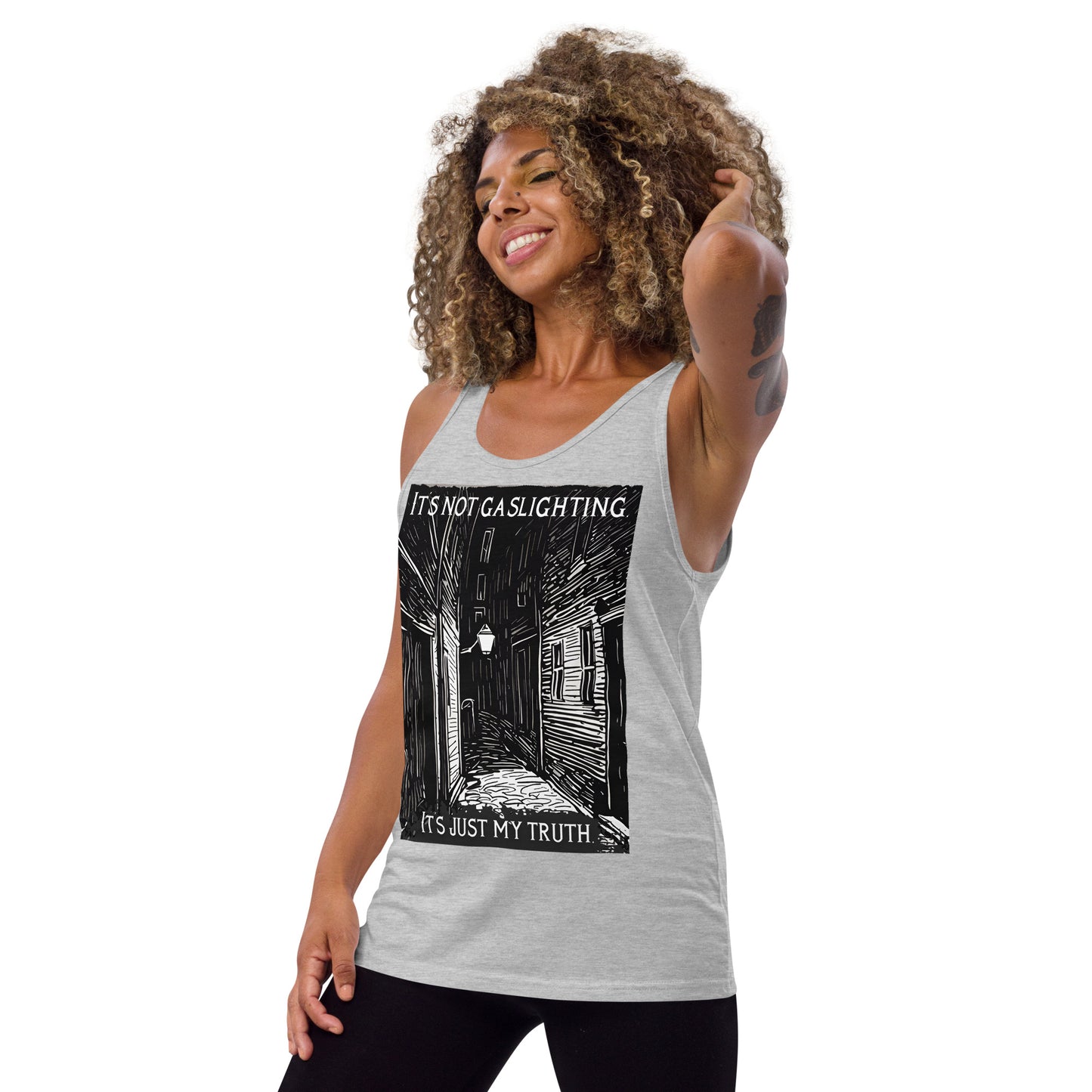 Alley of Ambiguity: It's Not Gaslighting, It's Just My Truth Unisex Tank Top