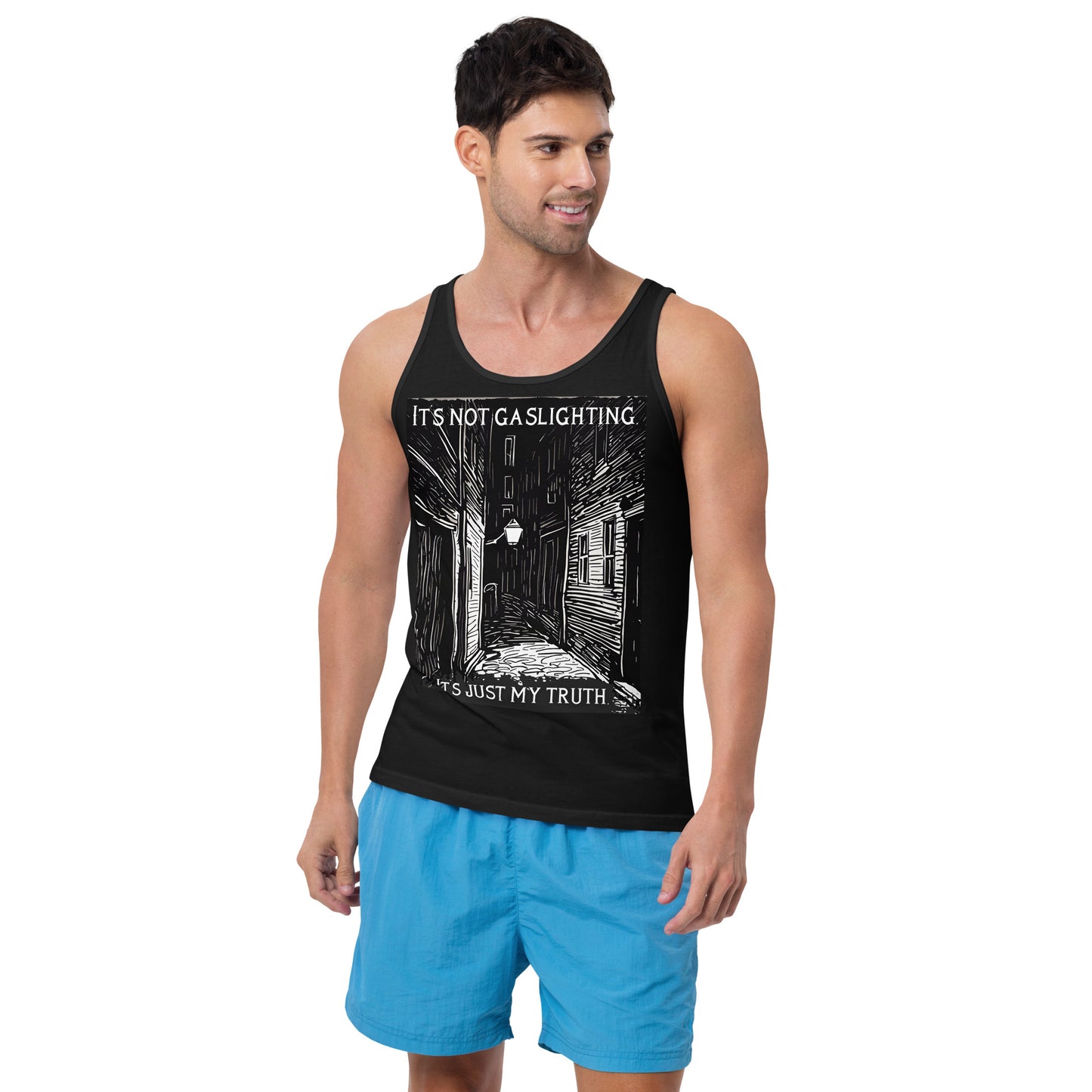 Alley of Ambiguity: It's Not Gaslighting, It's Just My Truth Unisex Tank Top