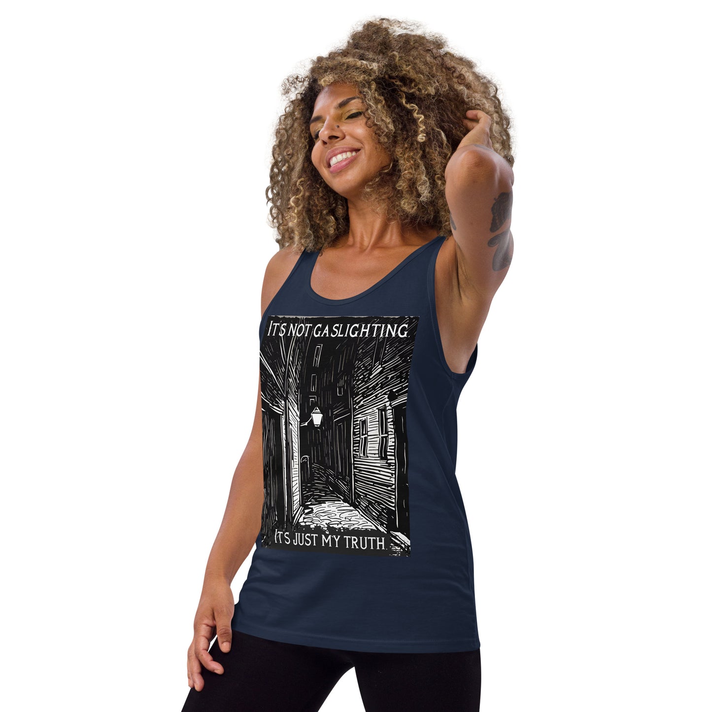 Alley of Ambiguity: It's Not Gaslighting, It's Just My Truth Unisex Tank Top