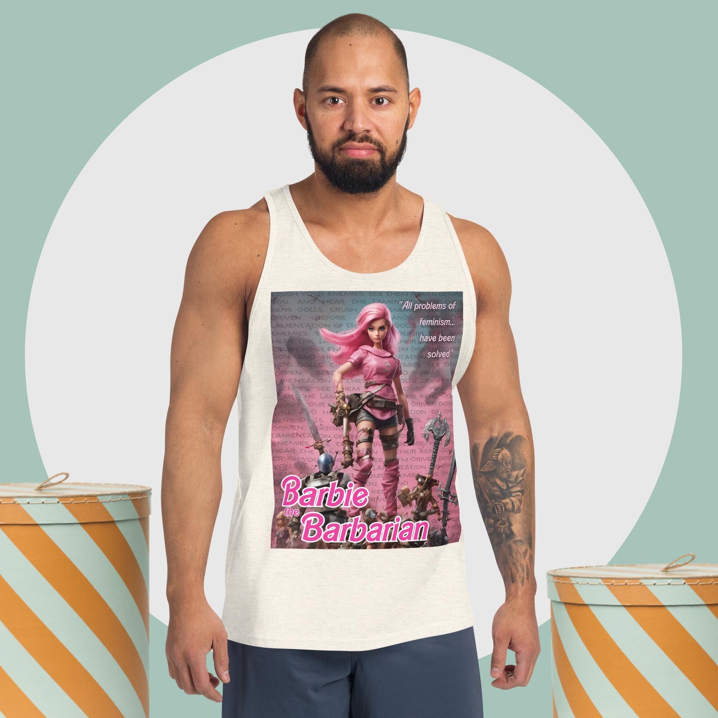 Barbie Barbarian Quote Unisex Muscle Tank