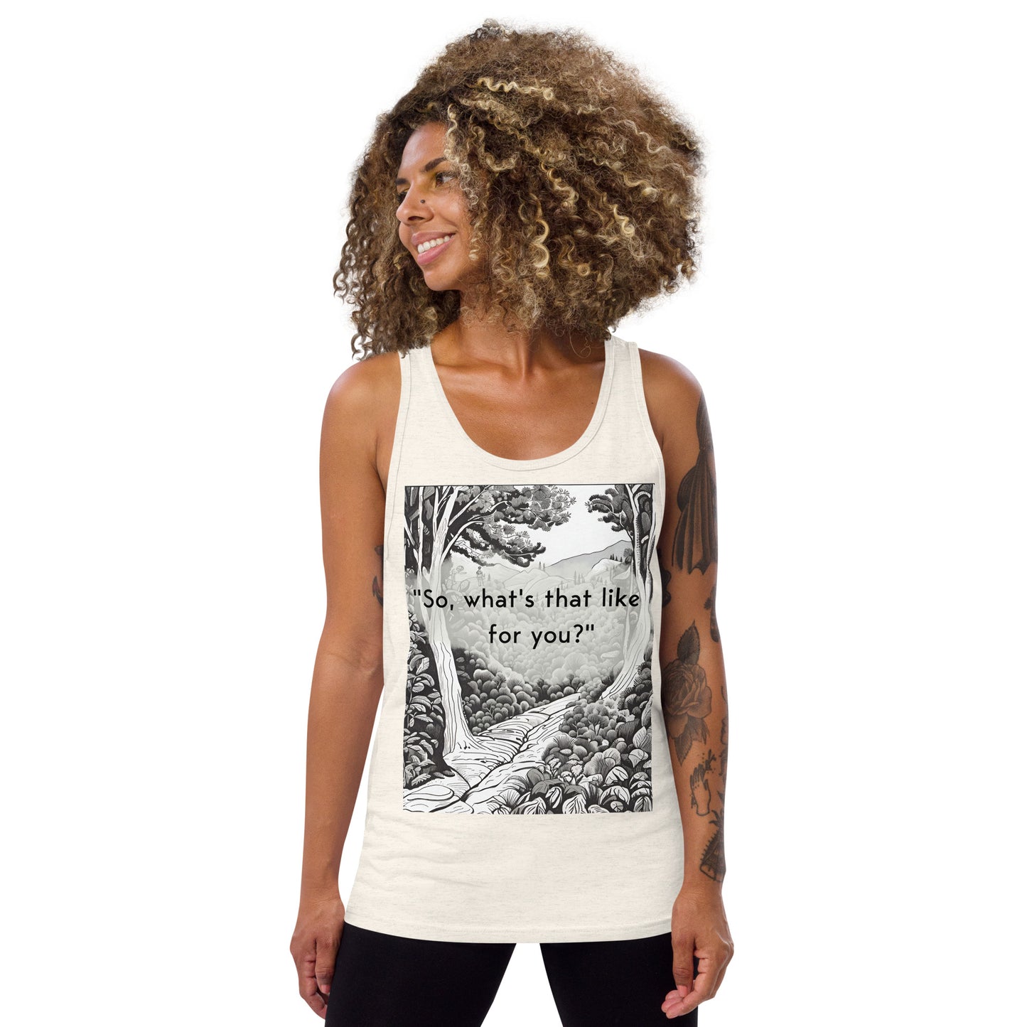 Inner Exploration: "So, what's that like for you?" Unisex Tank Top