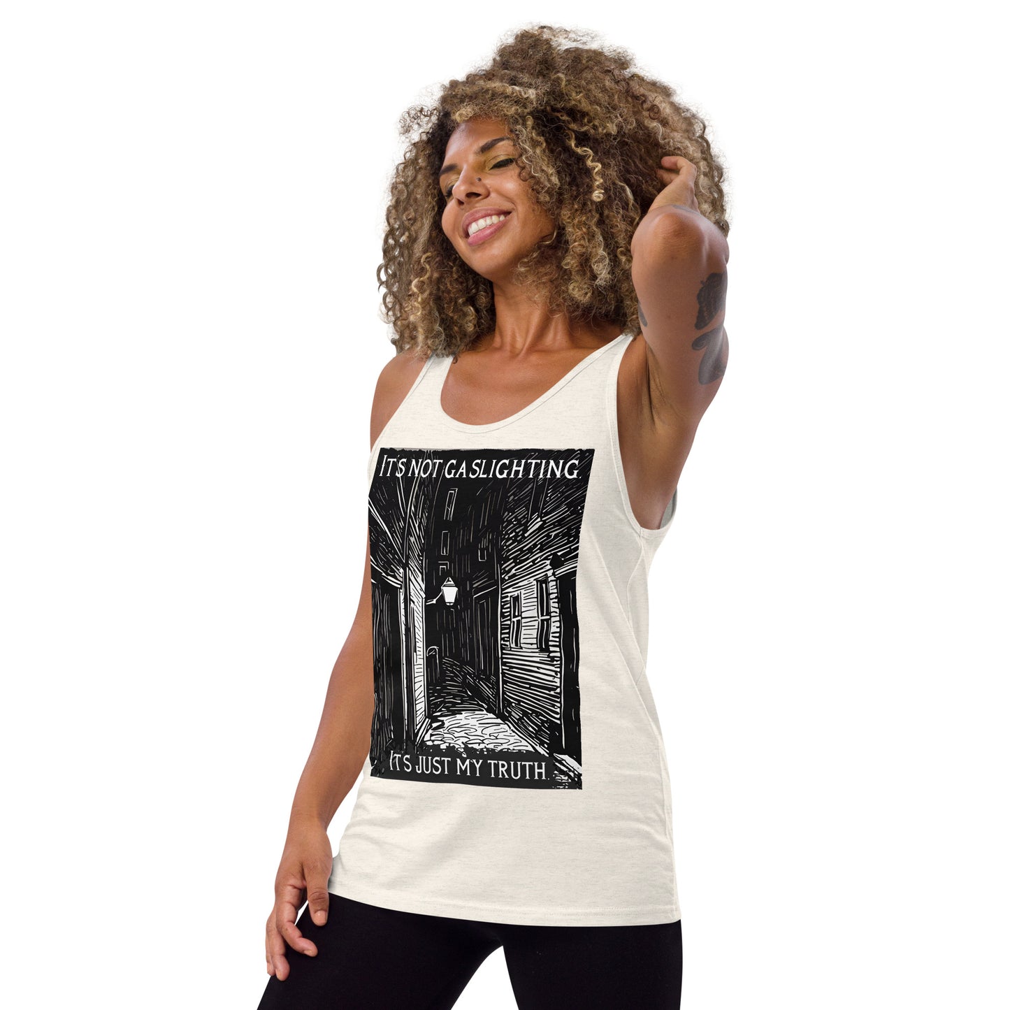 Alley of Ambiguity: It's Not Gaslighting, It's Just My Truth Unisex Tank Top