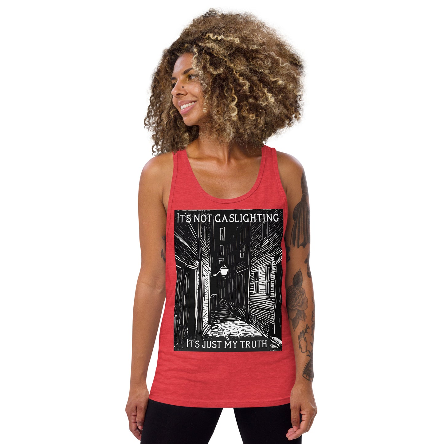 Alley of Ambiguity: It's Not Gaslighting, It's Just My Truth Unisex Tank Top