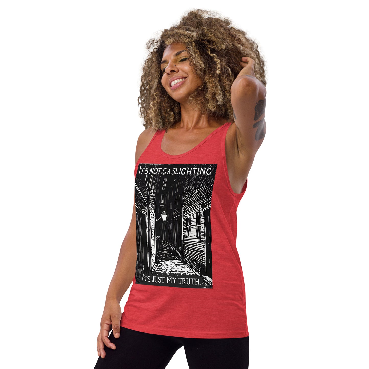 Alley of Ambiguity: It's Not Gaslighting, It's Just My Truth Unisex Tank Top