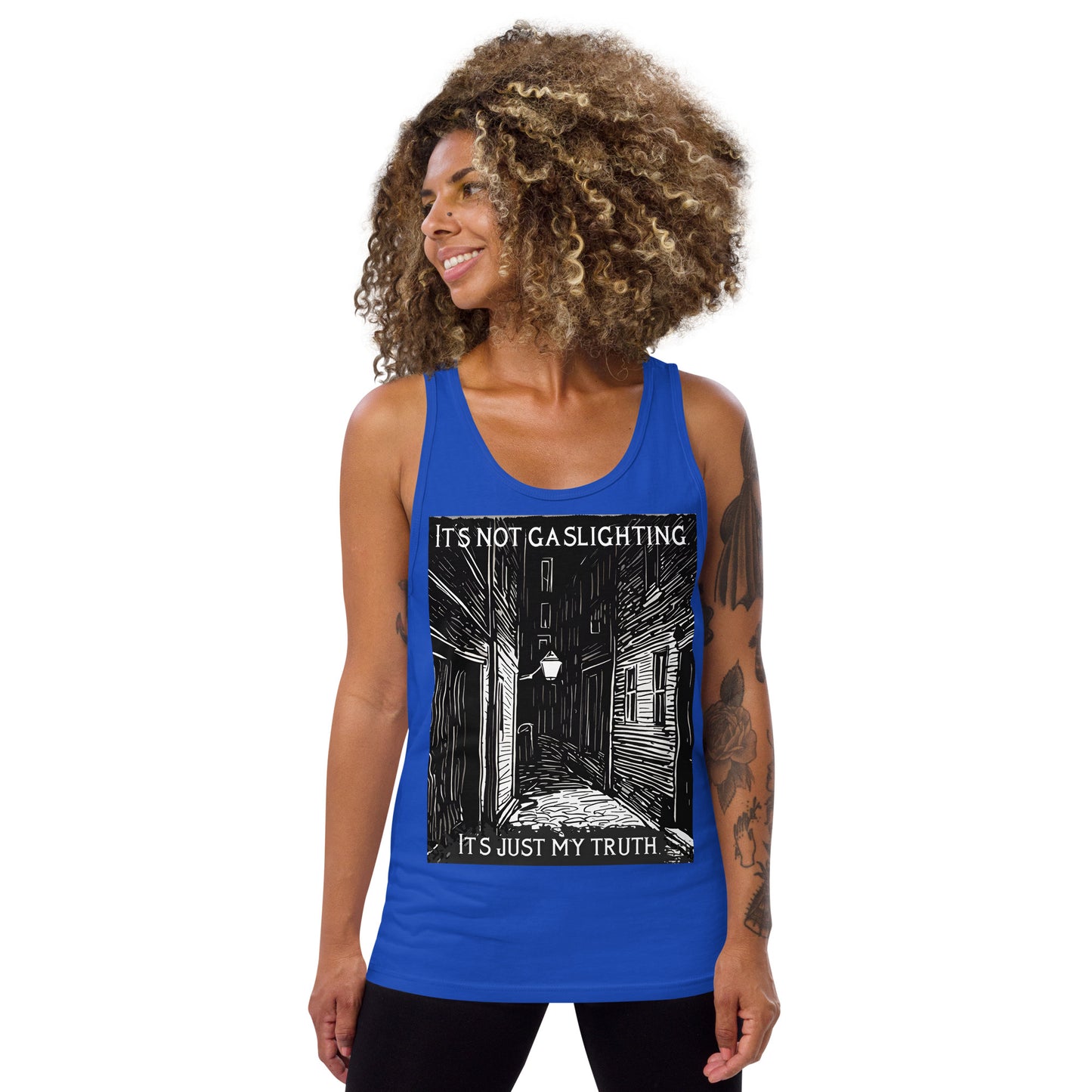 Alley of Ambiguity: It's Not Gaslighting, It's Just My Truth Unisex Tank Top