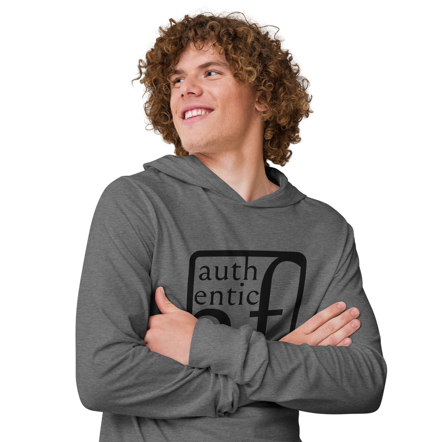 Authentic AF Hooded long-sleeve tee
