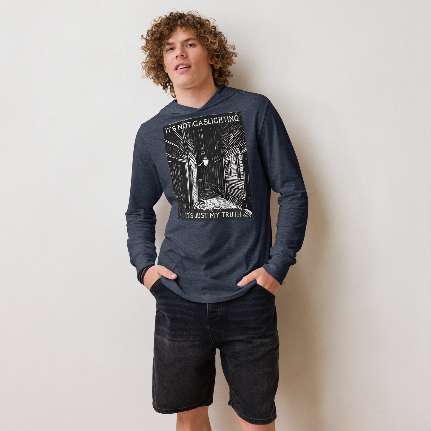Alley of Ambiguity: It's Not Gaslighting, It's Just My Truth Hooded long-sleeve tee