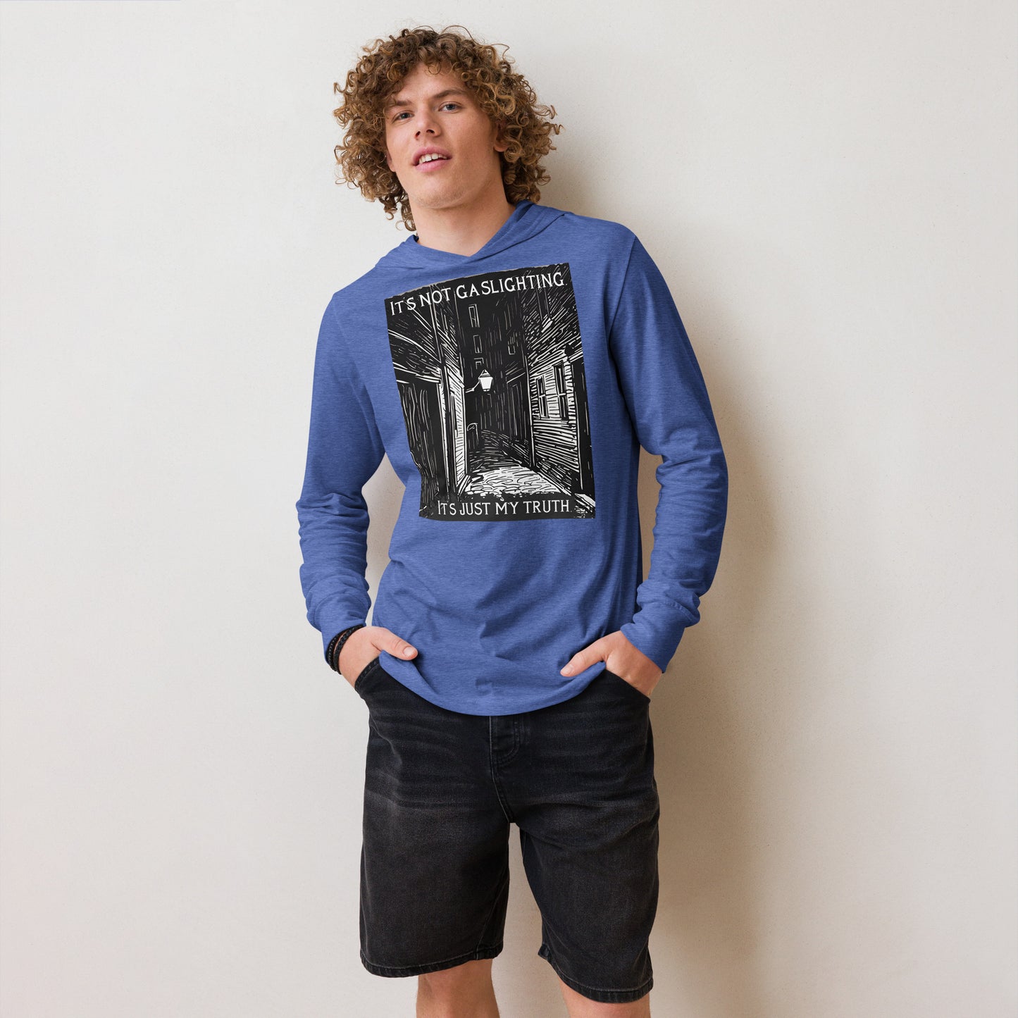 Alley of Ambiguity: It's Not Gaslighting, It's Just My Truth Hooded long-sleeve tee