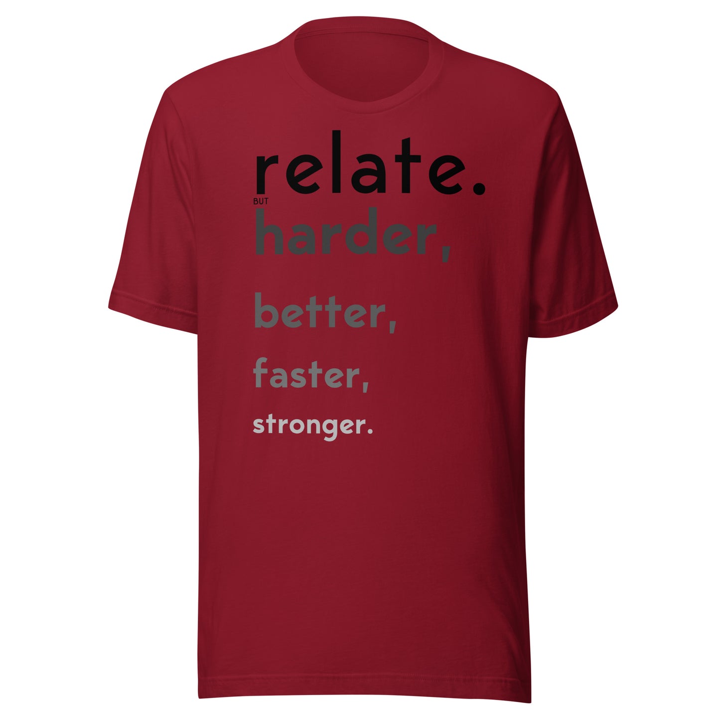 Relate Harder. Unisex t-shirt