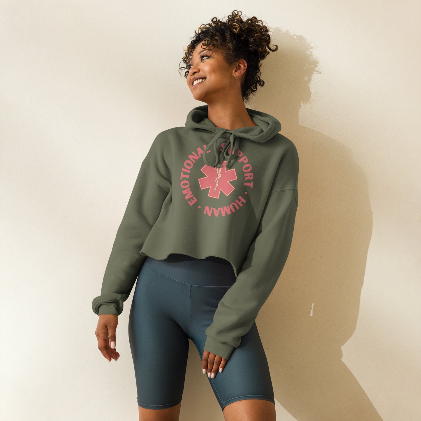 Emotional Support Human Crop Hoodie