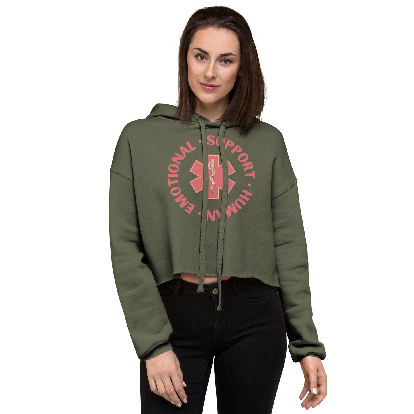 Emotional Support Human Crop Hoodie