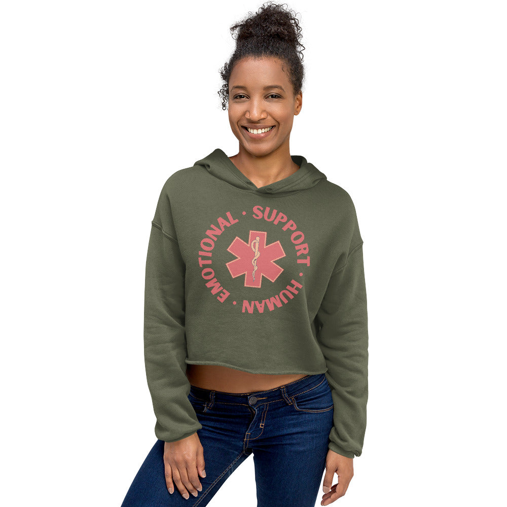 Emotional Support Human Crop Hoodie