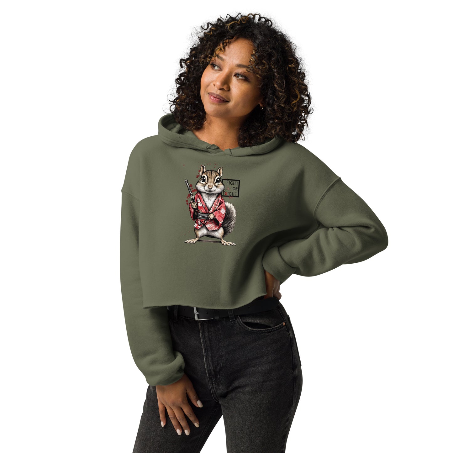 Stabby McSquirrel Crop Hoodie
