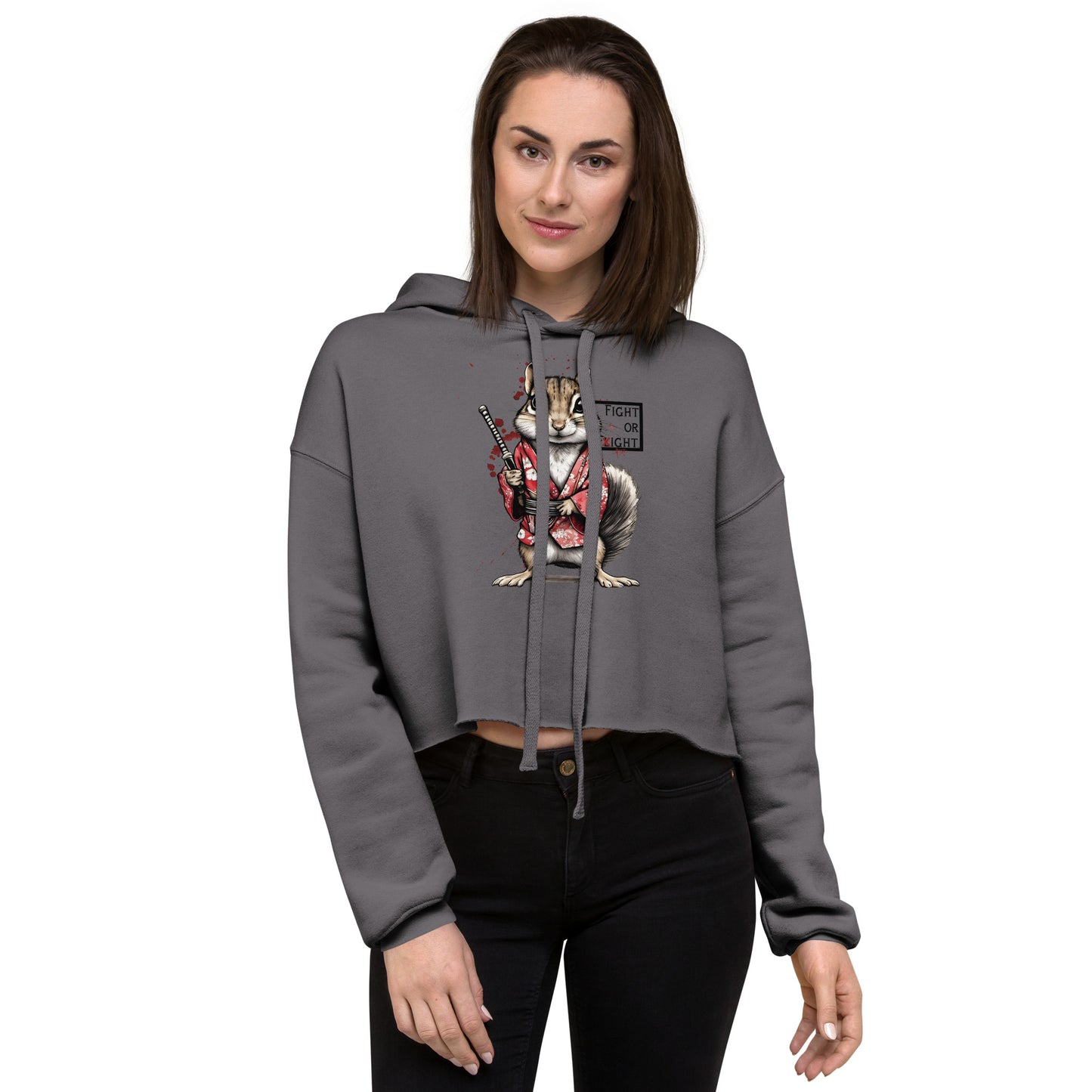 Stabby McSquirrel Crop Hoodie
