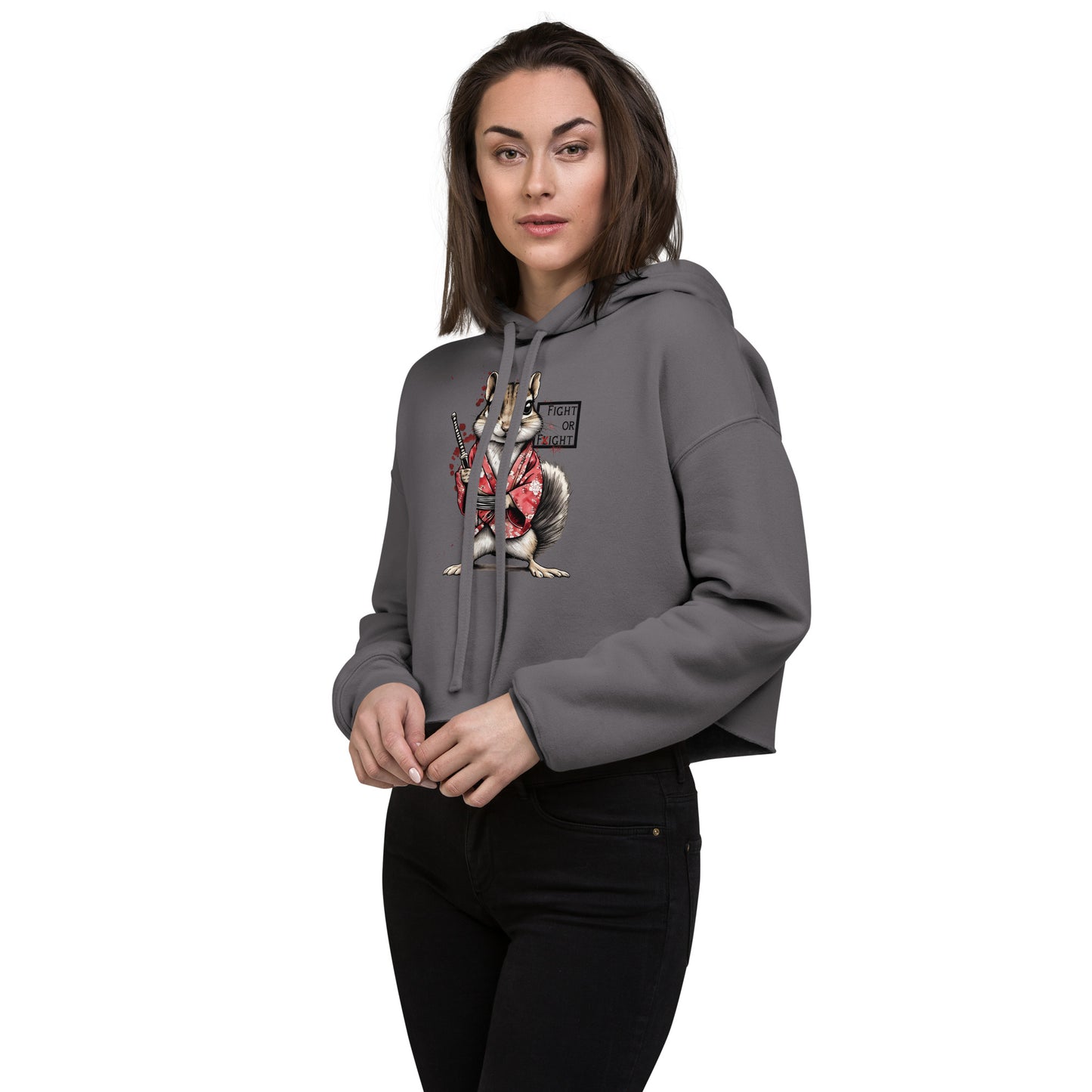 Stabby McSquirrel Crop Hoodie