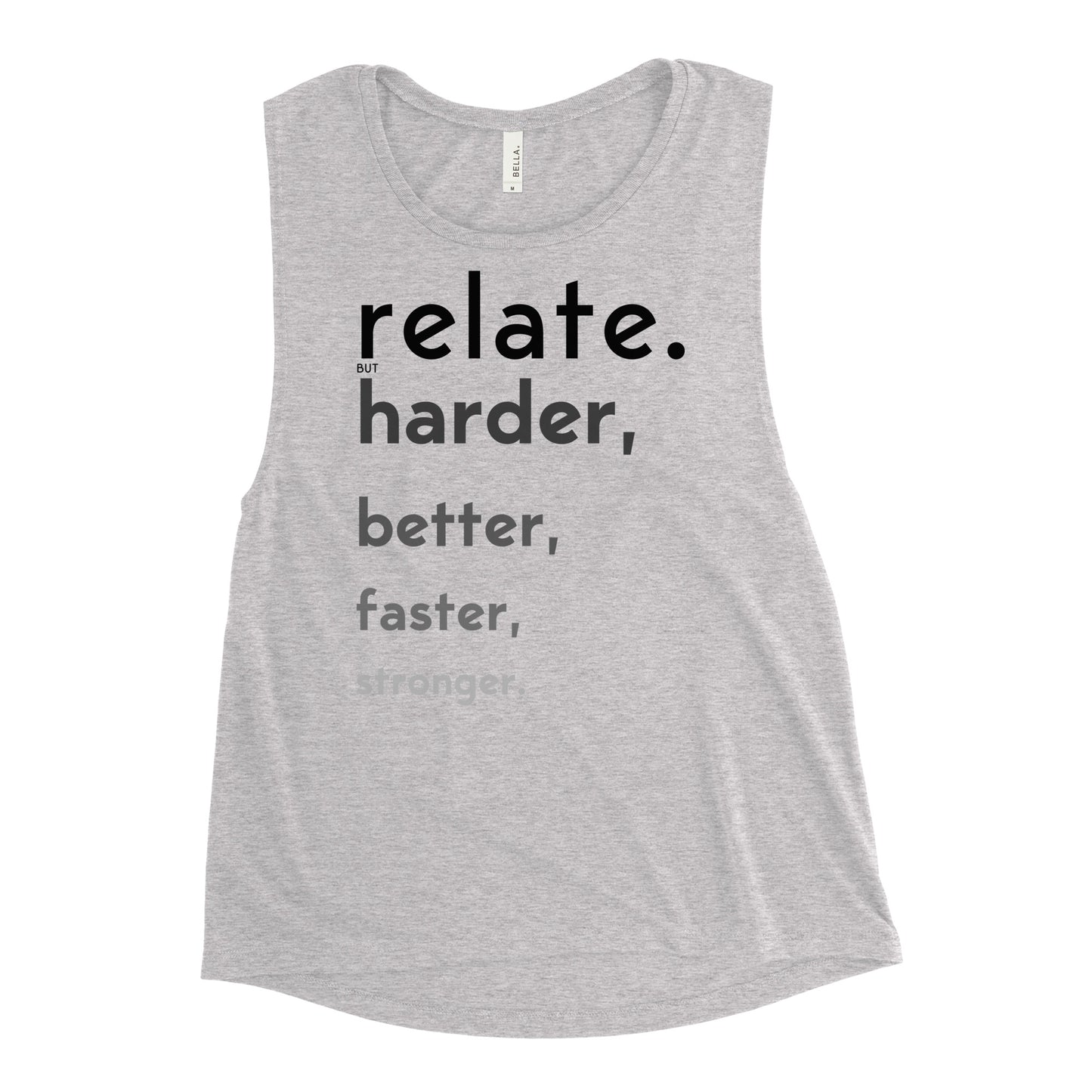 Relate Harder. Ladies’ Muscle Tank