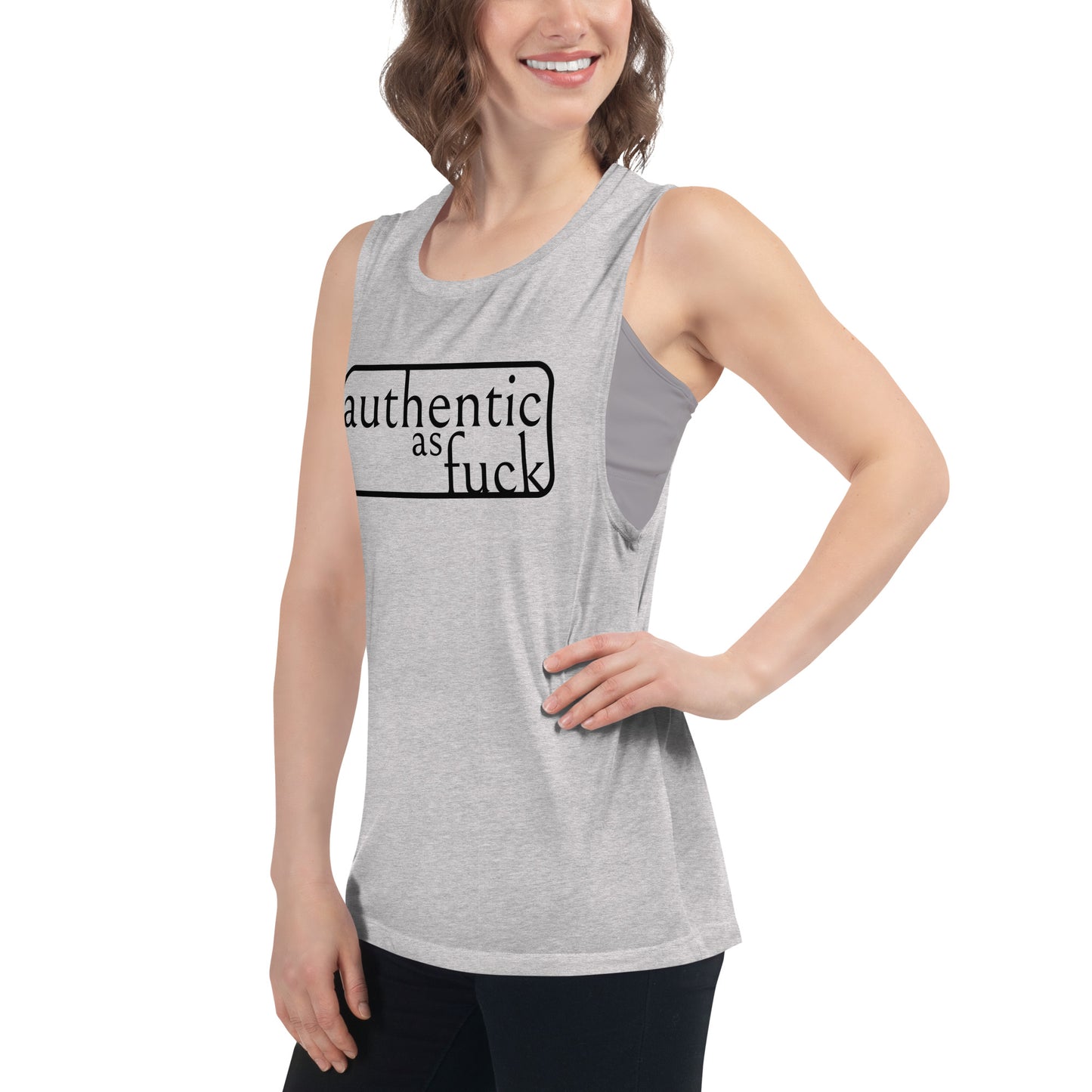 Authentic as Fuck Ladies’ Muscle Tank