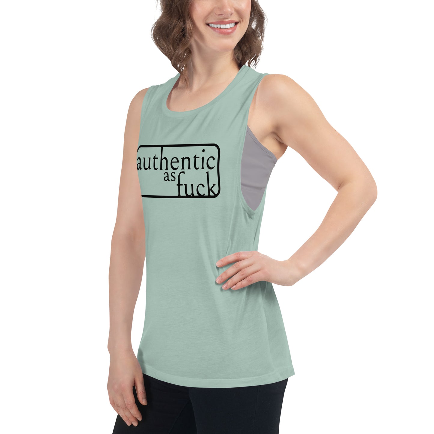Authentic as Fuck Ladies’ Muscle Tank
