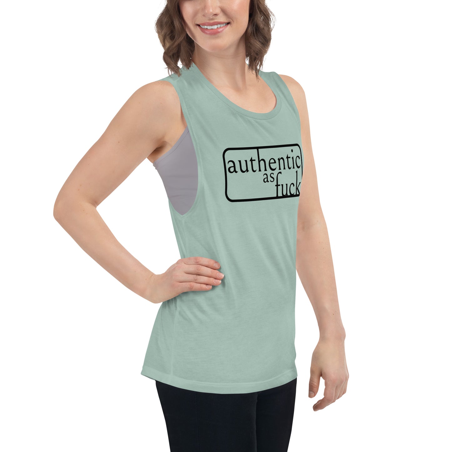 Authentic as Fuck Ladies’ Muscle Tank