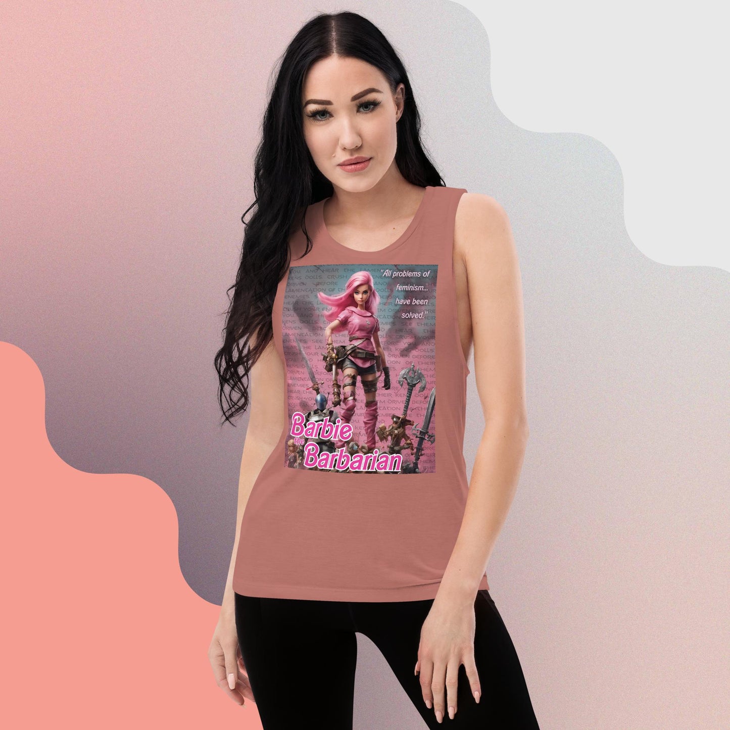Barbie Barbarian Quote Ladies’ Muscle Tank