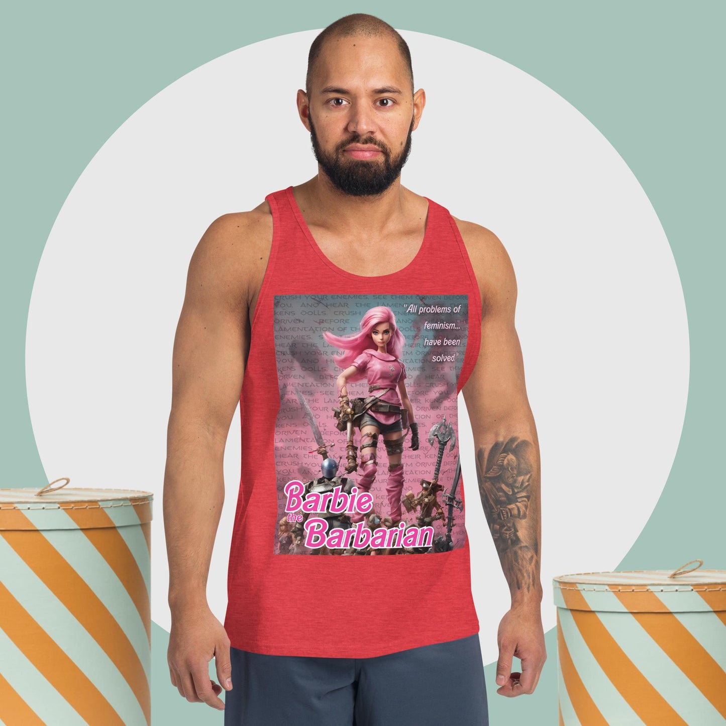 Barbie Barbarian Quote Unisex Muscle Tank