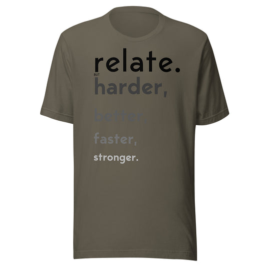 Relate Harder. Unisex t-shirt
