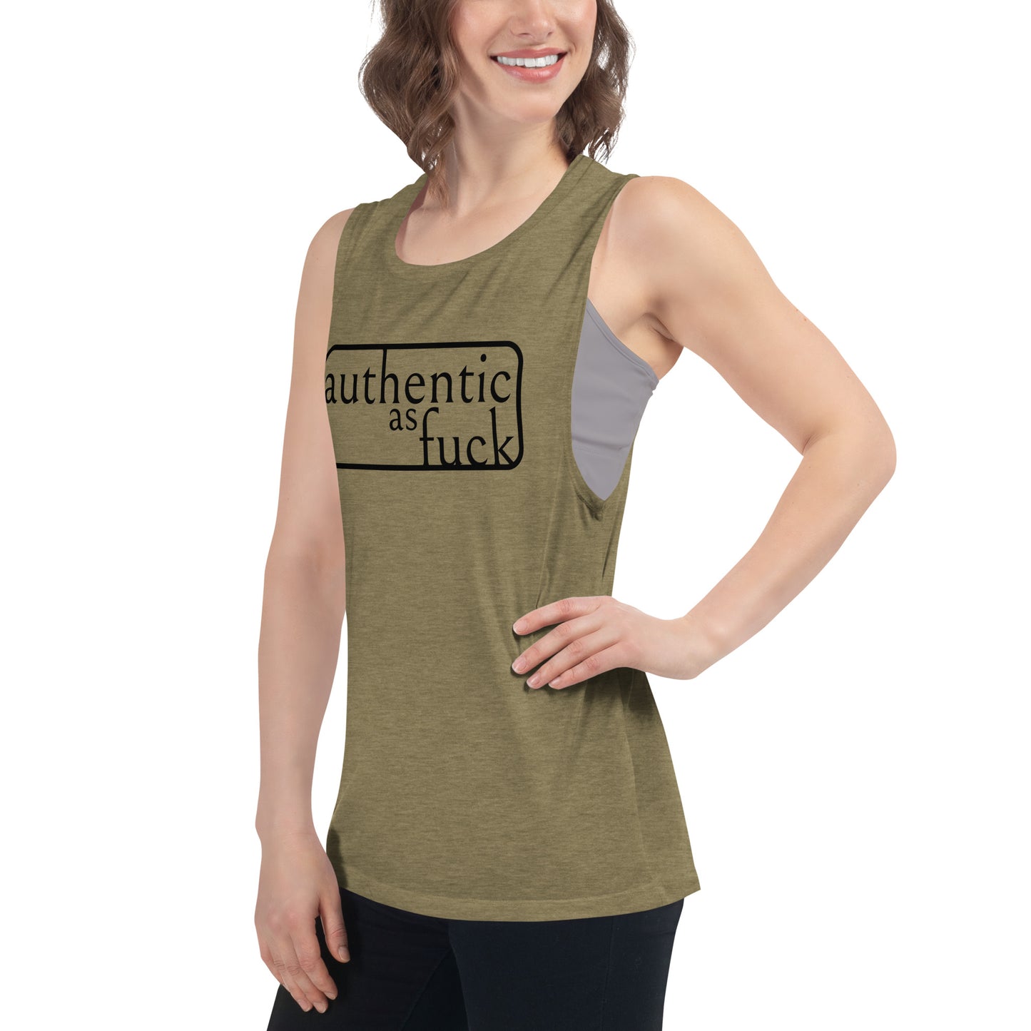 Authentic as Fuck Ladies’ Muscle Tank