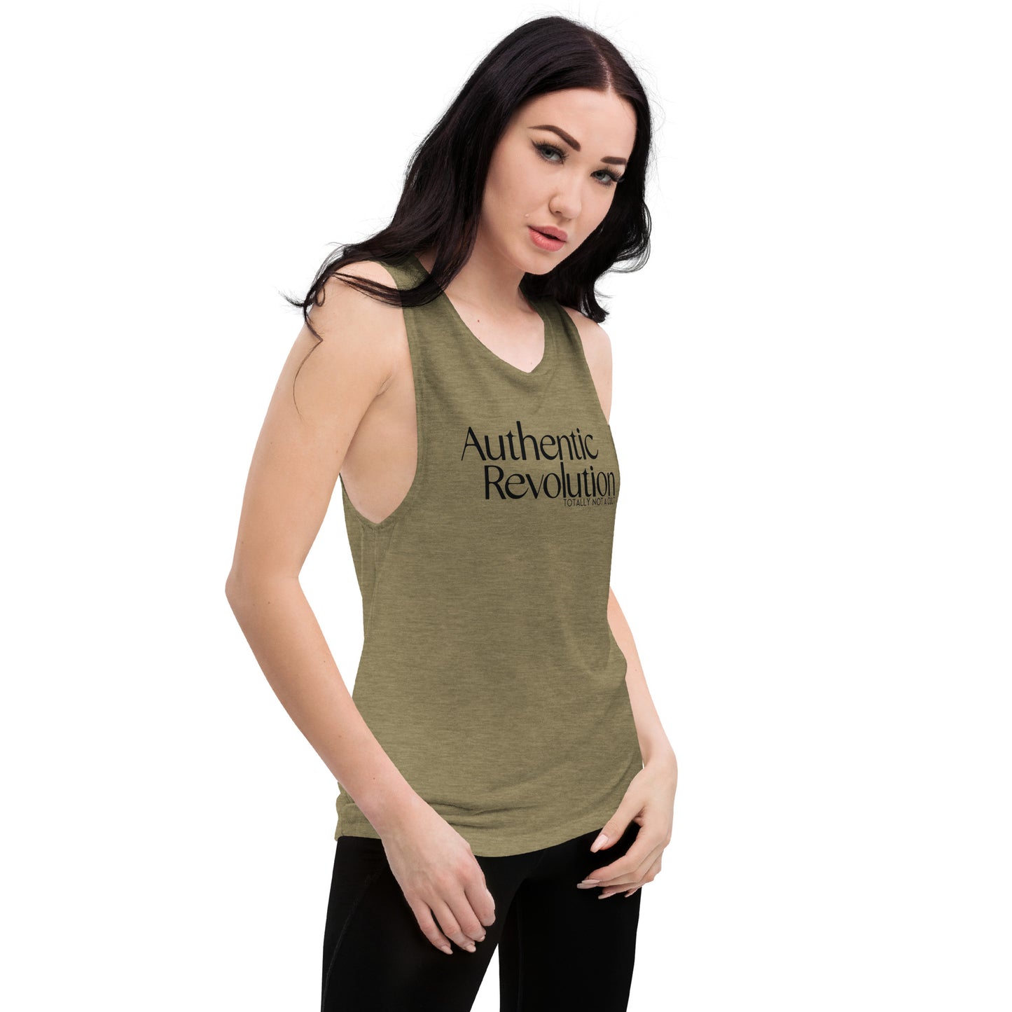 Totally Not a Cult. (AuthRev) Ladies’ Muscle Tank